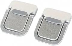 Silver Portable Electronic Device Stand - Premium Notebook-Computer-Stands, Black Aluminum Alloy, Adhesive-Backed for Ultimate Portability