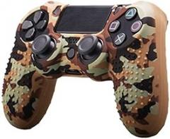 Camouflage Soft Silicone Case Skin Grip Cover for Playstation 4 PS4 Controller Coffee