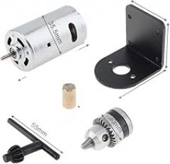 12V-36V 555 DC electronic starter Bench Drill Hand Drill Sanding Gadgets with Chuck and Mounting Bracket Lathe Press electronic starter Tools Set(Type-C 12-36V)