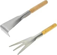 Milisten 4pcs Gardening Trowels Wooden Handle Three-Teeth Shovels for Vegetable and Flower Planting Ergonomic Design for Easy Use Garden and Outdoors