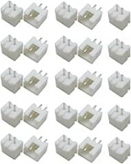 Generic 25 Pack 2.54mm Pitch 2-Pin Terminal Block Connector PCB Mount Screw – Ideal for Home Electronics Projects, LED Wiring Harness, White, ZXCPTERMINAL240719A510001