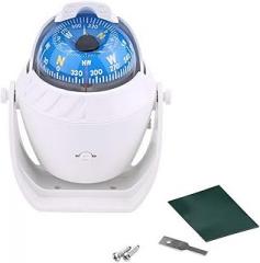 Polarlander 1 Piece White LED Light Electronic Navigation Compass Camping Gear with Light Compass Guide Ball for Marine Boat Vehicle Car