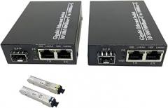 Gigabit Optical Ethernet Switch Gigabit Media Converter 1 SFP to 2 RJ45 UTP Replacement for OEM New 2026 High for Reliable Electronic Component, Precision, Stable Performance