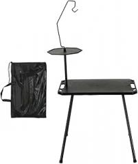 Foldable Camping Table Camp Table Practical Multipurpose with Carry Bag Picnic Cooking Desk for Family Reunions Parties BBQ, with Light Holder