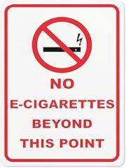 Notice Warning Business sign,NO ELECTRONIC CIGARETTE BEYOND THIS POINT,Rust Free Aluminum Fade Resistant Easy Mounting Outdoor Use