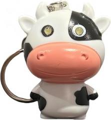 Generic Glow-in-the-Dark Electronic Mooing Cow Keychain - Mini Novelty Gift