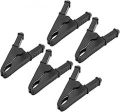 Power Test Clip Brass Electrical Clamp Clips Safety Circuit 5Pcs for Electronic Experiment (Black)
