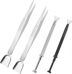 4 Piece Jewelry Pliers Set with Nonslip Grip for Precisions Crafting and Electronic Repair Piercing Ball Twisters