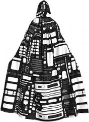 XZDLXJ Electronic instrument motherboard Adult Hooded Halloween Cape with Oversized Hood,cosplay, stage performances, costume parties