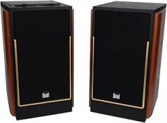 Dual Electronics LUHSL20B Cherrywood and Black 2-Way Bookshelf Speakers with Bluetooth | Home Stereo, PC | Loud & Deep Rich Bass | Wireless Remote Control | Smart Speaker Dock | Sold in Pairs