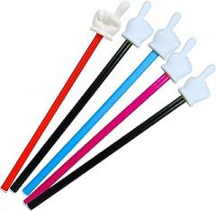 (5) Plastic Classroom Presentation Finger Pointers, 15.5in Stick Colors May Vary Fun Teaching Aid Homeschool Office Teacher Pointing Tool Student Engagement Learning Interactive Class Accesory