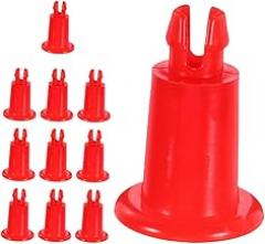 jojofuny 12pcs Scale Tray Foot Replacement Red Plastic Weighing Pan Accessory for Electronic Scales Stable Support