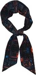 Bright light on electronic board Printed Long Satin Scarf Fashionable Headscarf Multi-Functional Neck And Head Accessory