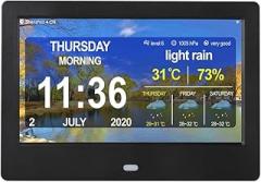 NOBRIM Electronic Frame 7 in Digital Clock Digital Photo Album Electronic Photo Album Auto Dimmable Display Digital Photo Album Smart Digital Clock Photo Video