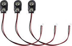 3Pcs 9V Battery Snap to 2-Pin PH2.0 Plug Connector Cable, 15cm L Type Battery Clip Lead Wire for DIY Projects, Student Experiments, Electronic Devices