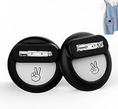 Air Tag Holder for Kids (2 Pack), Hidden GPS Tracker Case with Invisible Pin for Airtag, Silicone Protective Cover for Toddler, Children, Elderly, Cloth, Pants, Shoe, Backpack, Luggage (Black+Black)