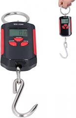 MAVIS LAVEN Electronic Hook Scale Digital Hanging Scale Portable Crane Scale 200kg with 360° LCD Purple Backlight for Grocery Luggage Fishing (Red and Black)