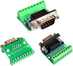 5PCS DB9 RS232 Serial to Terminal Male/Femal Adaptier C0innector Breakout Board Black+Grrien Male/Female Head New 2026 High for Reliable Electronic Component, Precision, Stable Performance