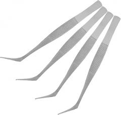 4pcs Industrial Tweezers Static Stainless Steel Jewelry Pliers Electronics Repair Kit