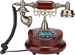 Keenso Retro Style Push Telephone Telephone Number with Electronic Desktop Calendar for Decoration of The Classic Vintage House for Resin Study of The Hotel