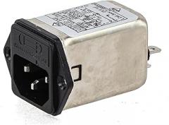 IEC Power Input Module with AC Outlet and Integrated Noise Filter Fuse Nickel-Plated Iron Housing for Industrial Electronic Equipment, Measuring Instruments Test Devices(AR06D1/AR10D1)