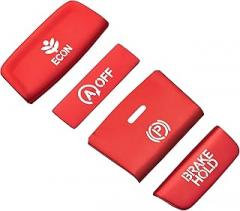 TOMALL Aluminum Electronic Brake Cover Compatible with Honda Accord 2018-2020 Car Parking Button Frame ECON Button Cover Center Console Handbrake Automatic Caps Decorations for Car