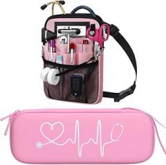 BOVKE Stethoscope Case & Nurse Fanny Pack, Pink