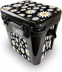 MightySkins Skin Compatible with Yeti Roadie 24 Hard Cooler - Daisies | Protective Viny wrap | Easy to Apply and Change Style | Made in The USA