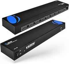 OREI 1080p 1x8 HDMI Splitter, - 1 Port to 8 HDMI Display Duplicate/Mirror - Powered Splitter Ver 1.3 Certified for Full HD 1080P High-Resolution 3D Support (One Input To Eight Outputs)