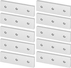 Aluminum Flat Panel Stand Flat Mending Plates, Straight Braces Aluminum Heavy Duty Mending Joining Plates Repair Fixing Bracket Connector 4040‑3 Hole 10pcs