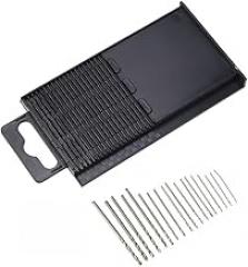 High Speed Steel Mini Drill Bit Set 20PCS 0.3-1.6mm Small Drill Bits for Woodworking Electronics Plastic Circuit Board with Storage Box