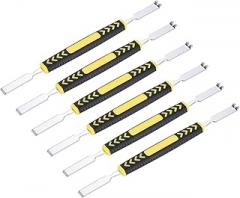 MECCANIXITY 6pcs Metal Crowbar Double Head Metal Spudger Pry Bar Opening Tools Non-Slip for Mobile Phone Electronic Disassembly Repair 6x0.3