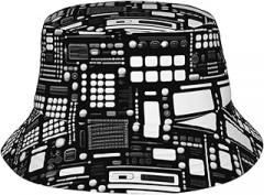 XZDLXJ Electronic Instrument Motherboard Sun Protection Bucket Hat.Universal fit for Both Men and Women. Black