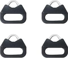 Black 2 Pairs Camera Strap Adapter Buckles Stainless Steel Triangle Sleeves