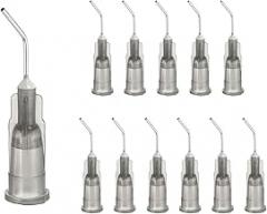 uxcell 12 Pcs Pre Bent Dispensing Needle Tips, 22 Gauge Stainless Steel 45 Degrees Bent Dispensing Tips 0.5