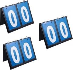 3pcs Flip Card Sports Accessories Tennis Accessories Electronic Accessories Soccer Score Board Table Top Scoreboard Flipper Basketball Accessories Blue Set Pingpong PVC