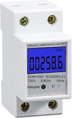Din-Rail Energy Meter 5-80A LCD Backlight Digital Display Single Phase Electronic Energy KWh Meter