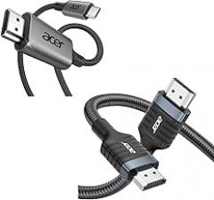 acer USB C to HDMI Cable Bunlbe 8K HDMI 2.1 Cable (8K@60Hz 6.6FT)