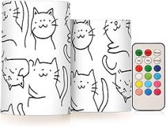 Cat Electronic Candle Light,No Open Flame, No Smoke, No Wax Drips, Remote Controllable, 4-Hour/8-Hour Timer for On/Off, Multiple Light Settings, Versatile for Different Occasions.