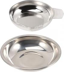 Cabilock 2pcs Stainless Steel Scale Trays for Weighing Gemstones and Food Electronic Scale Pan for Jewelry Kitchen and Laboratory Use