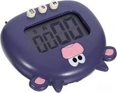 Toyvian Cartoon Ox Electronic Baking Timer Large Screen Loud Alarm Small Kitchen Timer for Cooking and Baking, Blue Purple, Battery Not Included