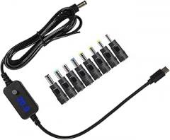 Fast Charging Line 5 5x2.5mm to Type C Conversion 5V 9V 12V 15V 20V Cable with 8 Connector Tip for Electronic