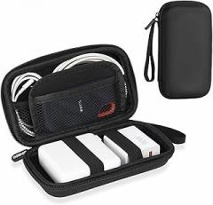 Ginsco Hard Shell Protection Case Electronic Accessories Organizer Pouch for MacBook Air/pro Adapter Chargers Cables Power Bank, for Sandisk Portable SSD Flash Disk SD Card (Black)