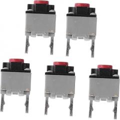 GLEAVI 5pcs Miniature Silent Tactile Push Button Switches 6x6x7.3cm Compact Micro Switch for Office Library Remote Controls and Electronic Devices