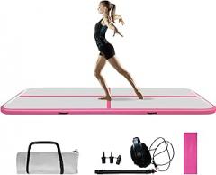 COVERONICS Air Gymnastics Training Mats - 10FT/13FT/16FT Inflatable Gymnastics Mats Tumble Track with Electric Pump & Storage Bag for Gymnastics Training/Home&Outdoor Use/Cheerleading/Yoga/Water