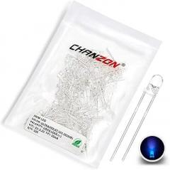 CHANZON 100 pcs 3mm Purple UV LED Diode Lights (Violet Clear Round Transparent DC 3V 20mA) Bright Lighting Bulb Lamps Electronics Components Indicator Light Emitting Diodes