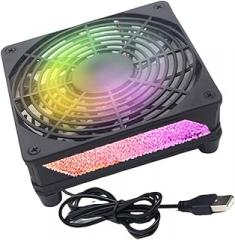 120mm PC Router Fan Cooling Adjustable Speed Portable Cooling with LED Light for Router Modem HDTV Box Electronics Computer Case Fan