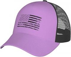 ASEDFGT Electronics Engineer USA Flag Baseball Cap Women Men Breathable Mesh Back Hats Adjustable Trucker Ball Cap Outdoor Sports Sun Hat Golf Caps