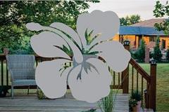 Rockmount Electronics (2 Pack) 5.8'' x 5.1'' Hawaiian Hibiscus Frosted Matte Vinyl Decals Glass Safety Stickers - for Keeping Children Safe, Alerting Birds, Dogs, Kids Warn, Window Door Indicator