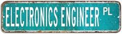 Electronics Engineer Street Sign, Vintage Retro Occupations Road Sign, Electronics Engineer Gift Metal Tin Sign for Bar Cafe Restaurant Shop Wall Decor,3x12 Inch